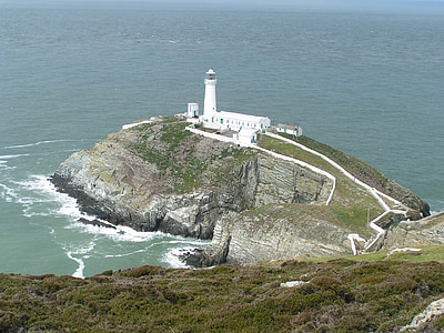 Lighthouse, Anglesey, rannikul, kalju, vee, Sea, rannajoon