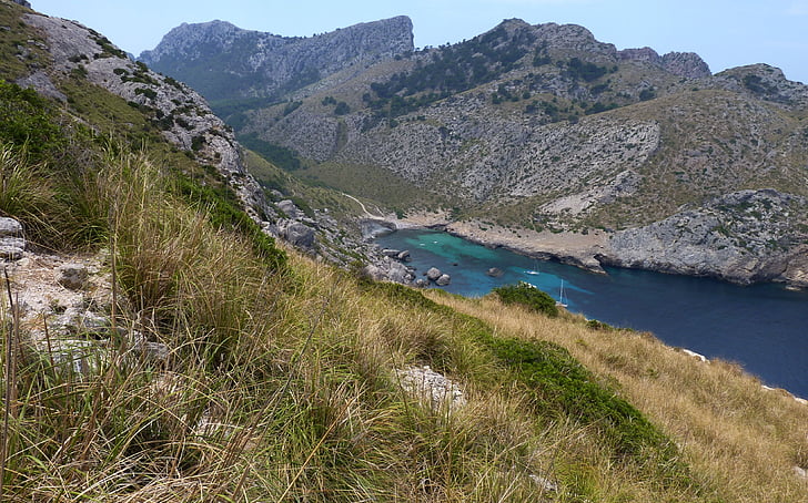 rezervované, Mallorca, Rock, hory, Španielsko, panoramatický výhľad, vízia