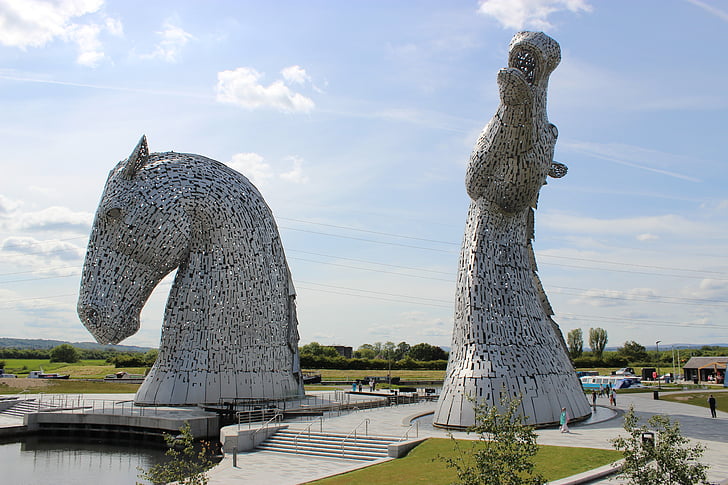 kelpies, Ecosse, cheval, canal