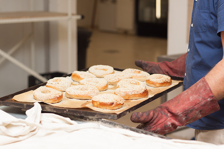 peko, rokavice, pečico, sveže, kruh, Pekarna, oseba