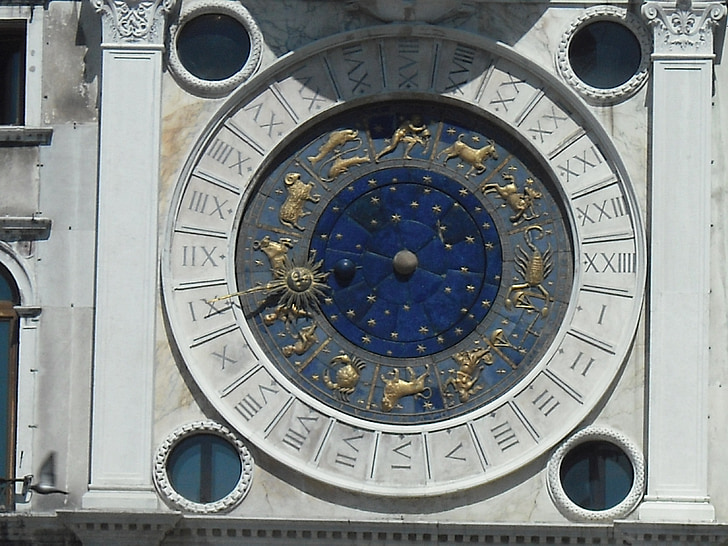 old clock, time, venice, architecture, famous Place
