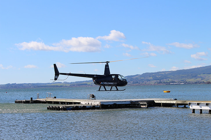 vrtulník, Rotorua, jezero