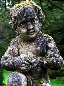 cherub, statue, angel, sculpture, stone