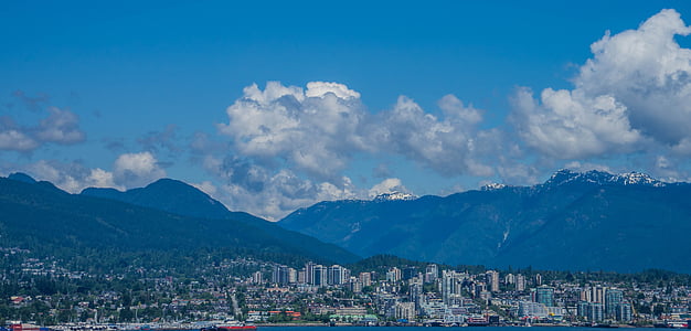 Vancouver, Canada, skyline, byen, sentrum, bygninger, bygge
