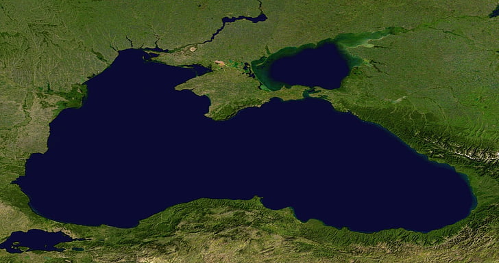 mer Noire, mer, vue aérienne, Terre, carte, Atlas, image satellite