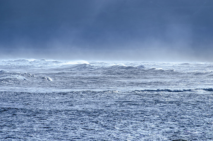 bølger, Sky, Surf, blå, spray, havet, udendørs