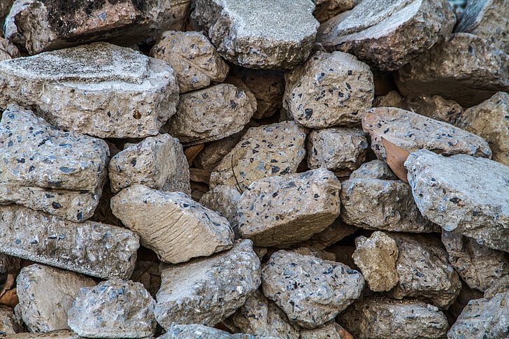 batu bata, batu, di pasir, reruntuhan, latar belakang, batu bahan, pola