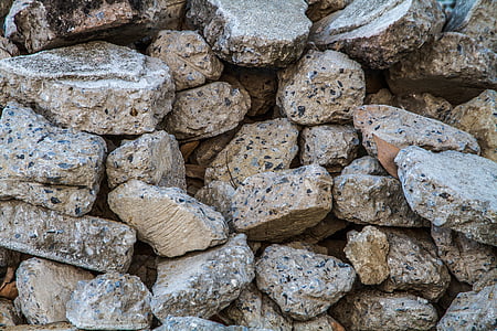 os tijolos, rocha, na areia, ruínas, planos de fundo, material de pedra, padrão