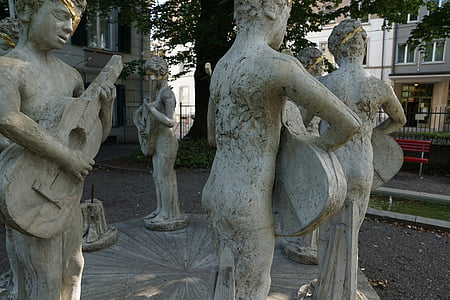sculpture, Figure, statue de, Zurich, Suisse, aveugles, courir