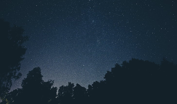Juoda, Kosmosas, galaktika, naktį, dangus, vietos, žvaigždės