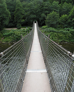 Swing bridge, Bridge, jõgi, kiik, loodus, vee, köis