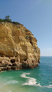 szikla, Costa, Mar, Beach, völgy, kiváló, Algarve