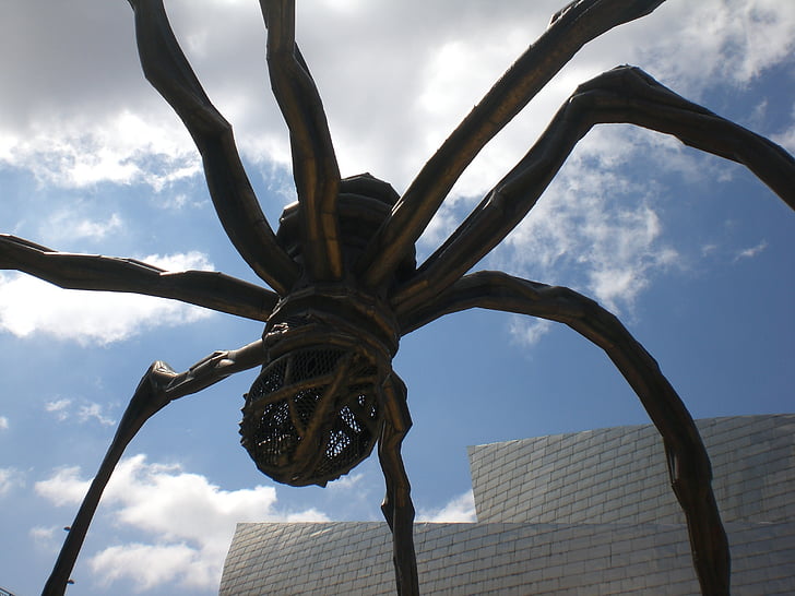 Obrie pavúk, hmyzu, sochárstvo, Louise bourgeois, Guggenheimovo múzeum, Bilbao