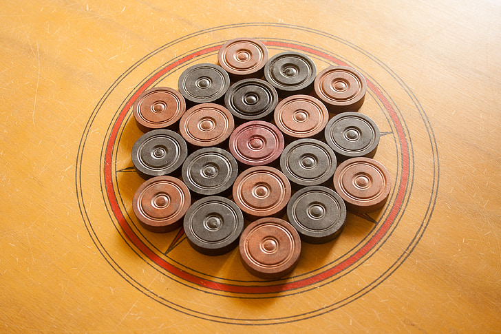 carrom, karrom, table game, game, pieces, coins