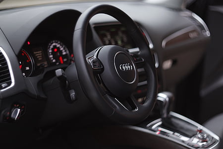 automatisk, rattet, Audi, Dashboard, bil, bilen interiør, cockpiten
