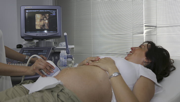 patient, ultrasons, enceinte, consultation médicale, diagnostic, consultation, Bureau