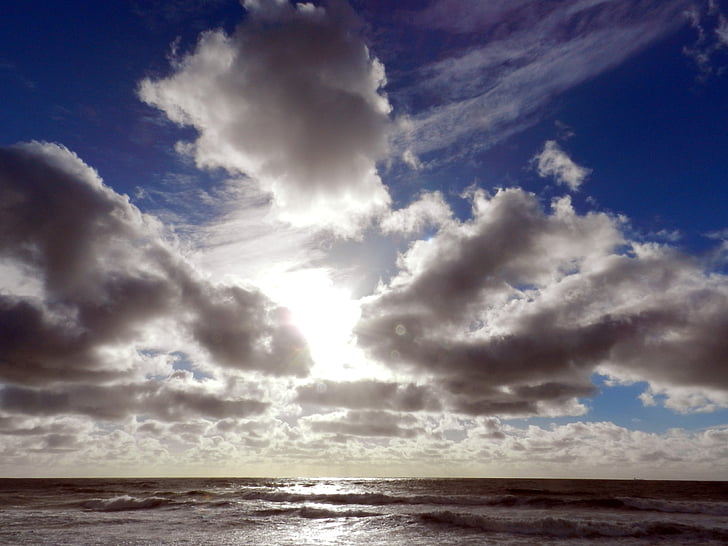 infinity, horizon, clouds