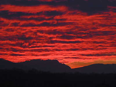 Sky, röd, skönhet, dramatiska, Dawn, Mountain