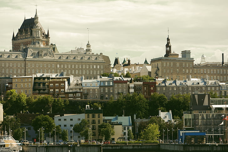 nuotrauka, didelis, augimas, pastatas, Québec, Miestas, pilis