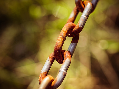 chain, metal, steel, connection, rusty, link, strength