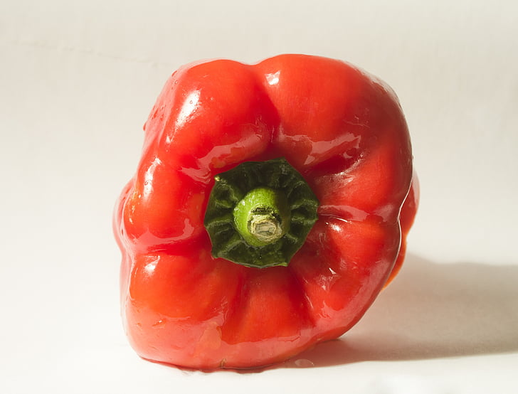 rød pepper, vegetabilsk, markedet, rød, pepper, mat, sunn