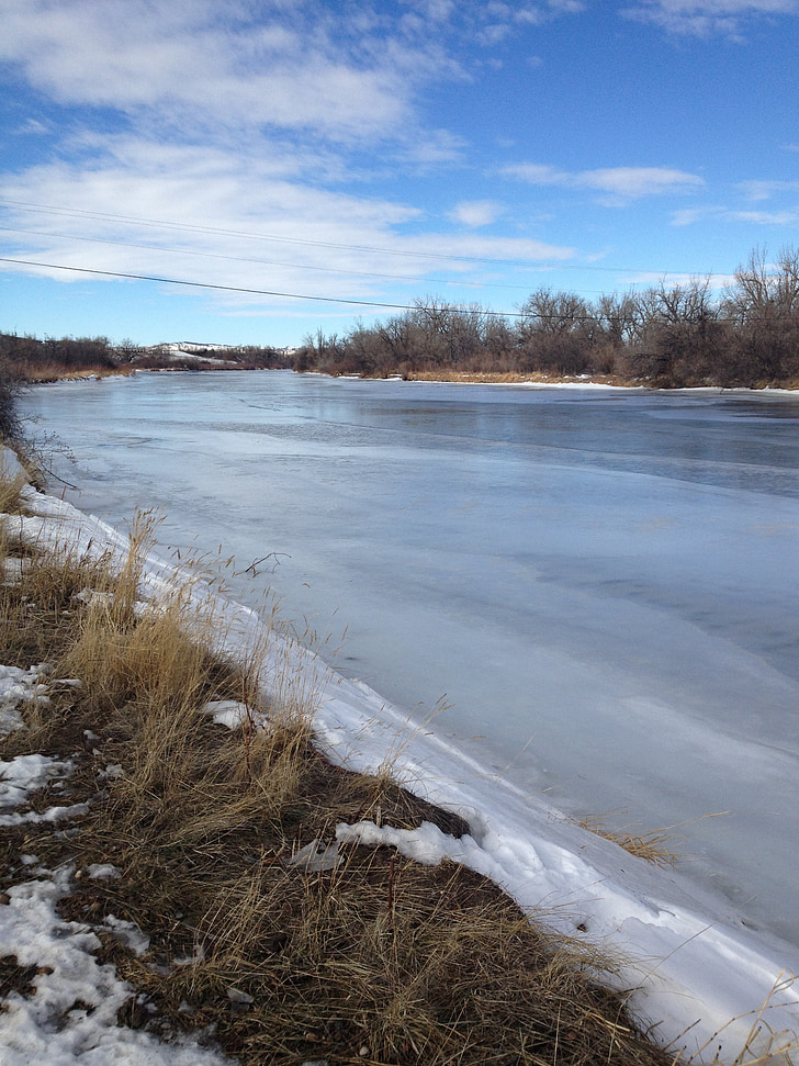 folyó, Wyoming, téli
