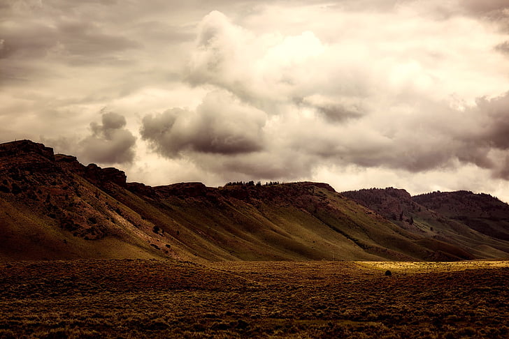 Colorado, Himmel, Wolken, Landschaft, Plateau, Prairie, Berge