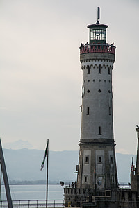 svetilnik, Lindau, Bodensko jezero, pristanišča, vode, Bavarska, pristanišča