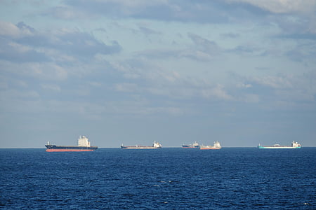 Северное море, мне?, грузовое судно, корабли, промышленные корабли, океан, небо