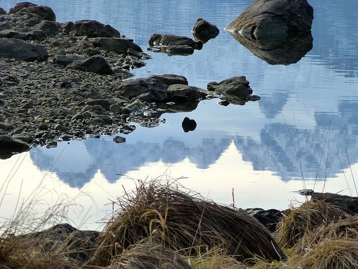 reflexión, montañas, Dachstein, reflexiones, panorama, tranquila, Estado de ánimo