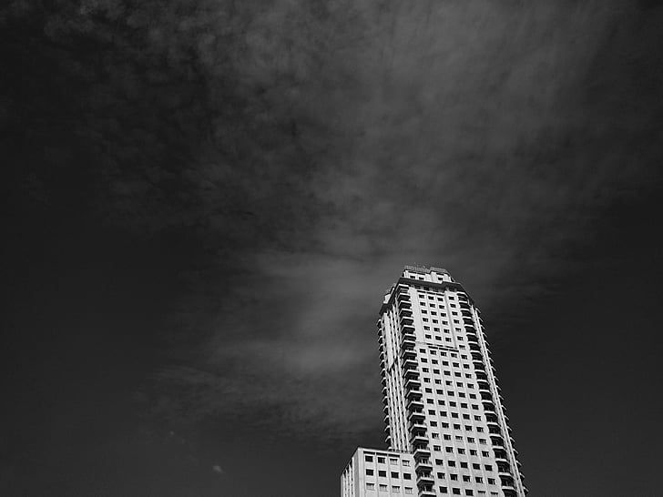 gris, nubes, estructura arquitectónica, ande, Blanco, ventana, arquitectura