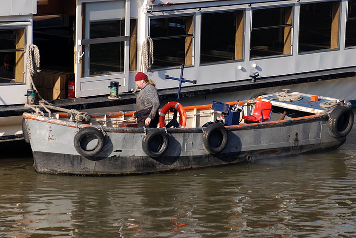 Skiff, båtsman, floden, Thames, London