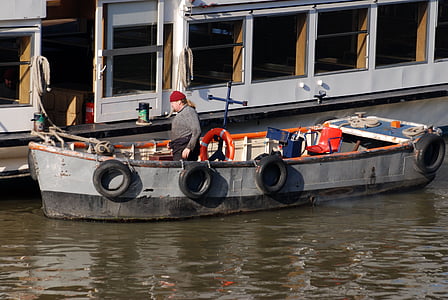 Skiff, čolnarja, reka, Thames, London