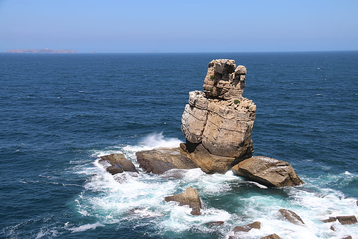 Rock, Mar, Peniche, Portugal, Ocean, Beira mar, vand