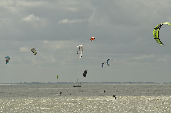 Sport, Aviator, Kite, Surf, Wind, Wasser, Geschwindigkeit