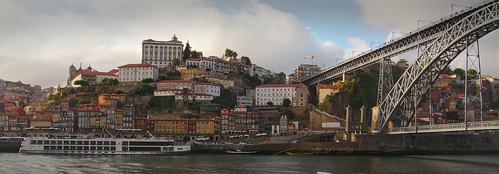 Porto, Portugalsko, Douro, Panoráma města, historické, cestovní ruch, Hill