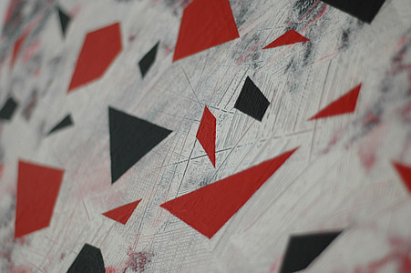 painting, red, black, texture, decoration, acrylic, geometric