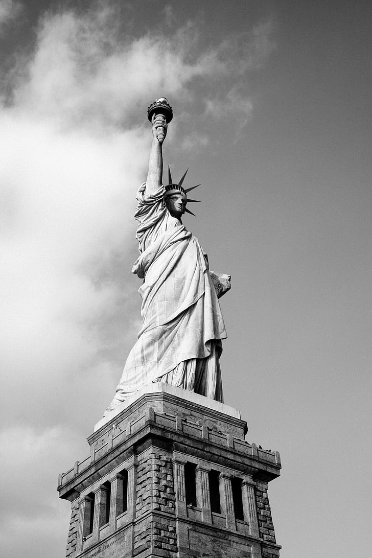 estatua de, libertad, Monumento, punto de referencia, famosos, Dom, símbolo