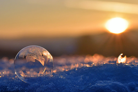 Сапунен мехур, замразени, замразени bubble, eiskristalle, зимни, студено, топка
