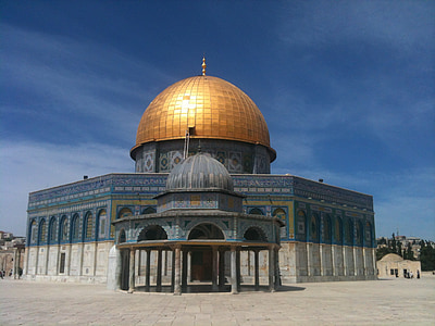 Izrael, Jeruzsálem, a szikla mecset kupolája, arany, kupola, Szent város, Szent