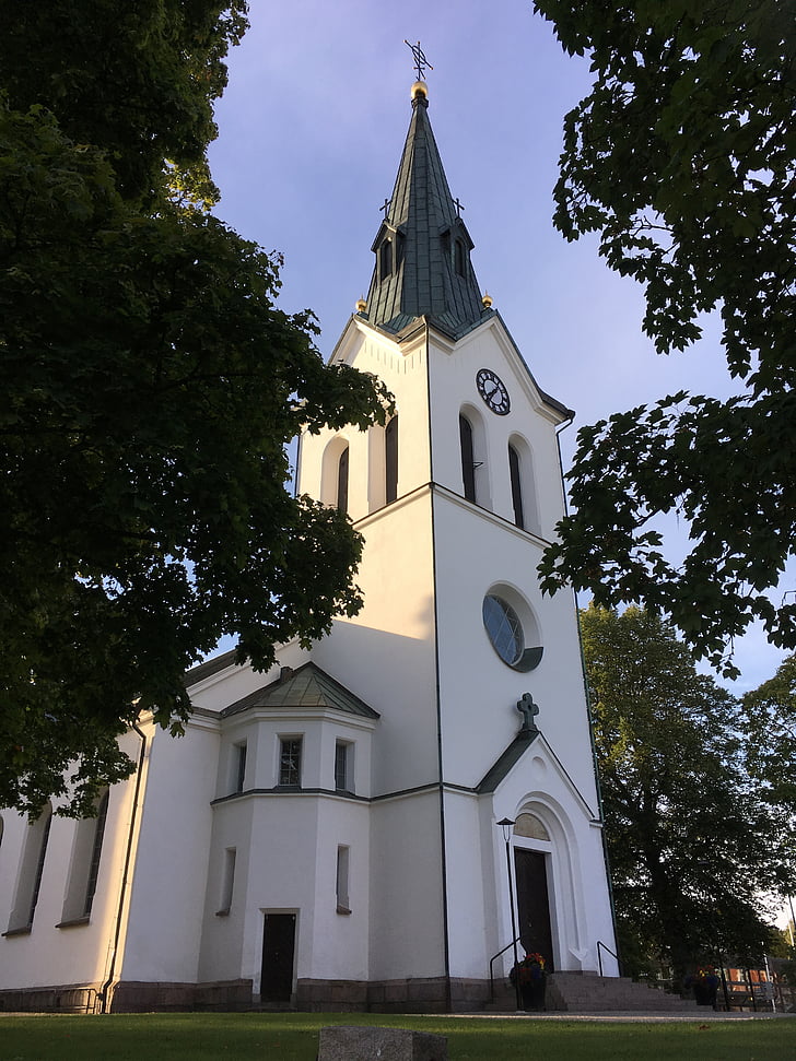 kirik, Värnamo, Rootsi, Tower, himmel, sinine, sinine taevas