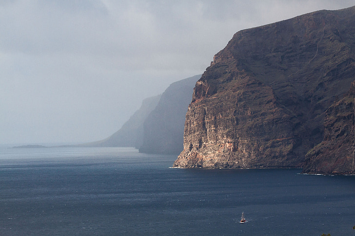 útesy, Cliff, Los gigantes, Tenerife, Santiago del teide, Západné pobrežie, more