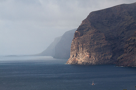 klintis, klints, Los gigantes, Tenerife, Santiago del teide, rietumu krastā, jūra