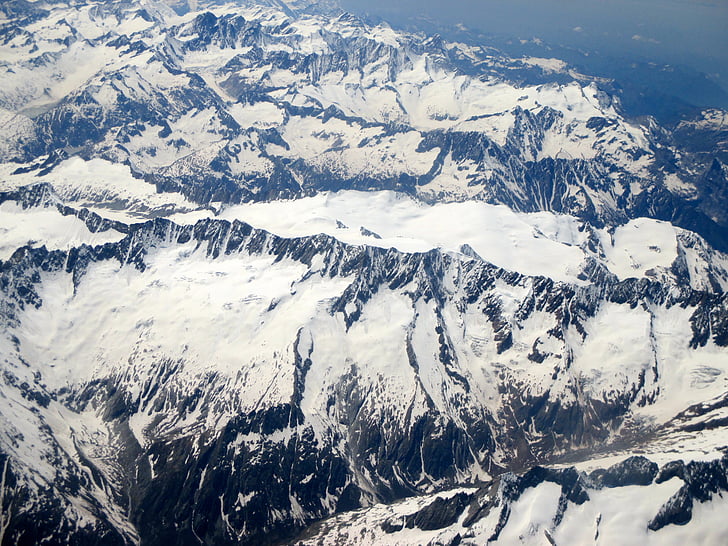αλπική, βουνά, Σύνοδος Κορυφής, Εναέρια άποψη, Ελβετία