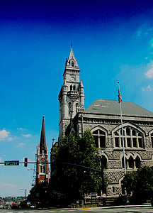 kostol, Nashville, TN, USA, mesto, Downtown, Panoráma mesta