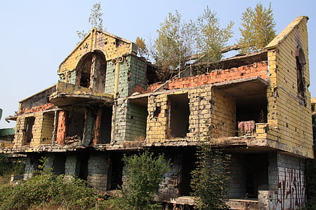 Bosnie, Hezegovine, Sarajevo, guerre, dommage, bâtiment, en ruine