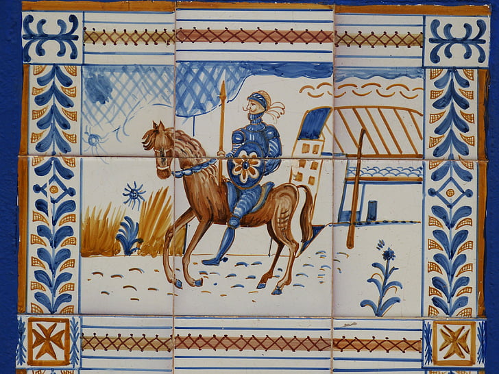 azulejo de, España, Castilla, la mancha, imagen, azuleijo, cerámica