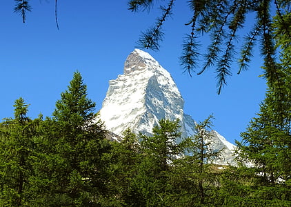 Zermatt, Matterhorn, hory, Švýcarsko, Valais, Hora, Příroda