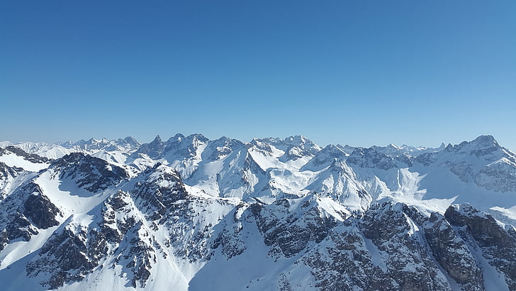 Allgäu, Alpine, zimné, sneh, Panorama, Allgäuské Alpy, hory
