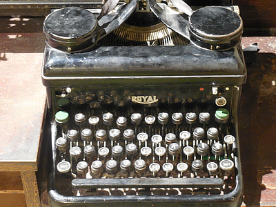 skrivmaskin, Vintage, Vintage skrivmaskin, gamla, retro, typ, Vintage typ